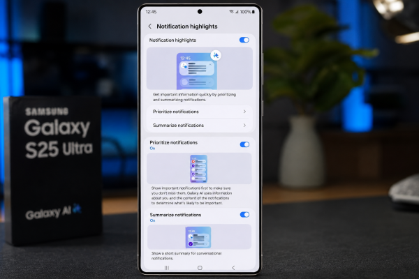 Samsung Galaxy S25 Notification Highlights
